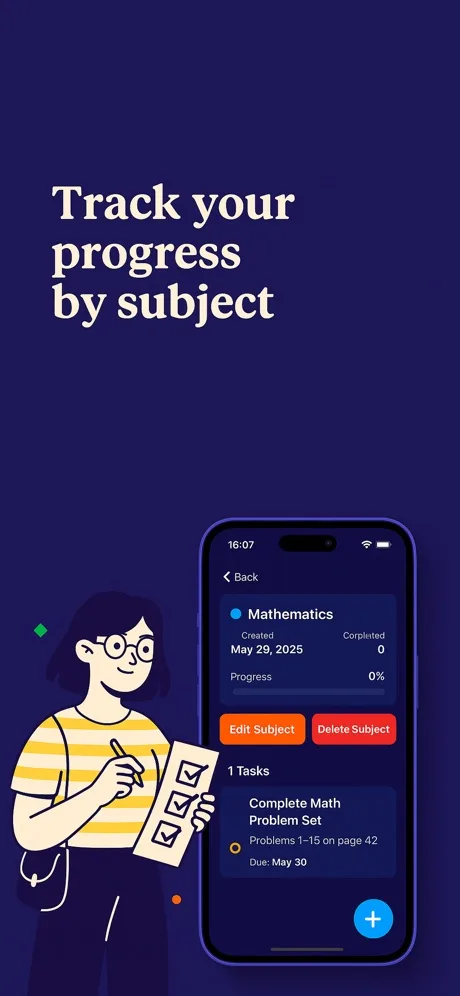 Study Quest: progress by subject
